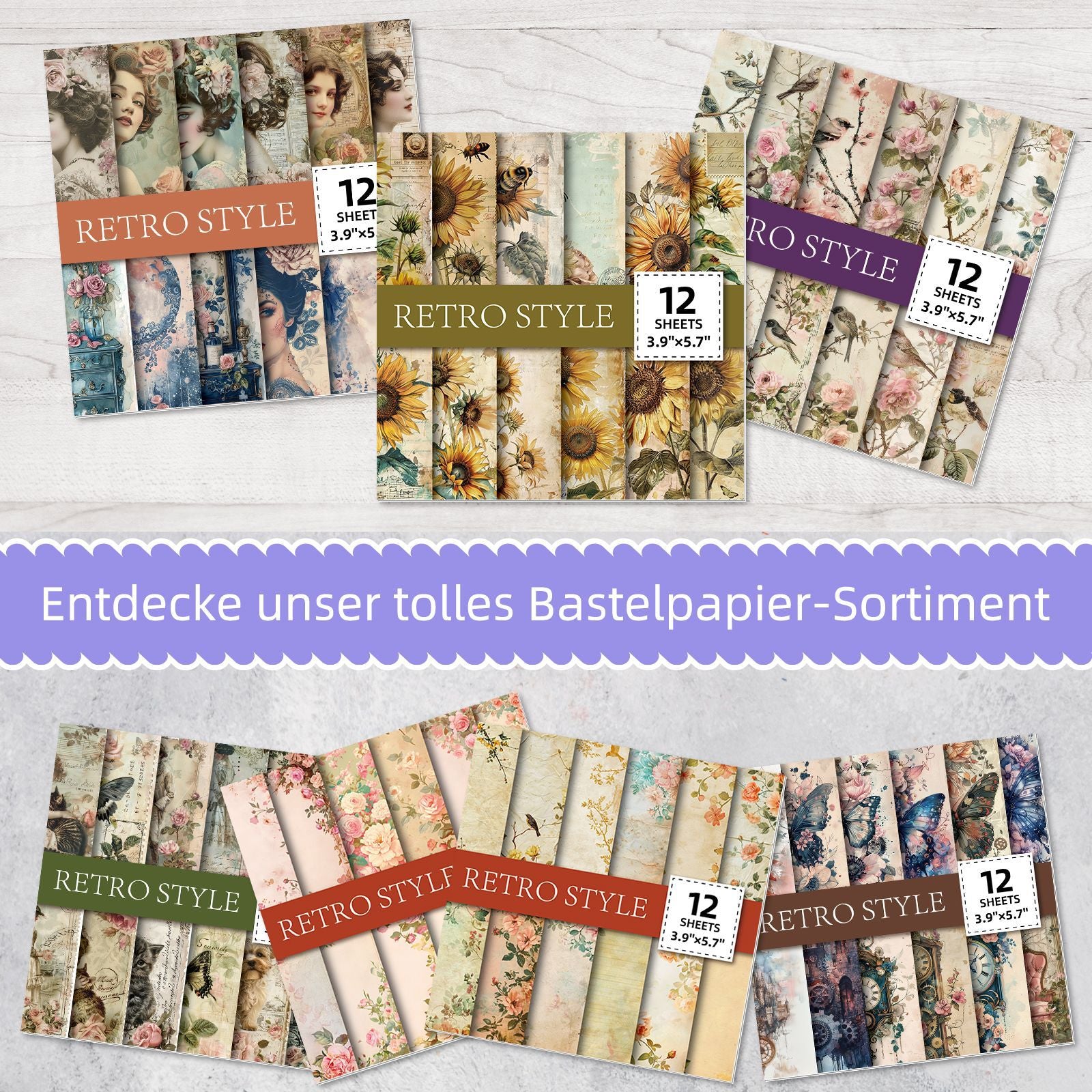 Wholesale Retro series material paper North American style DIY creative notebook background paper